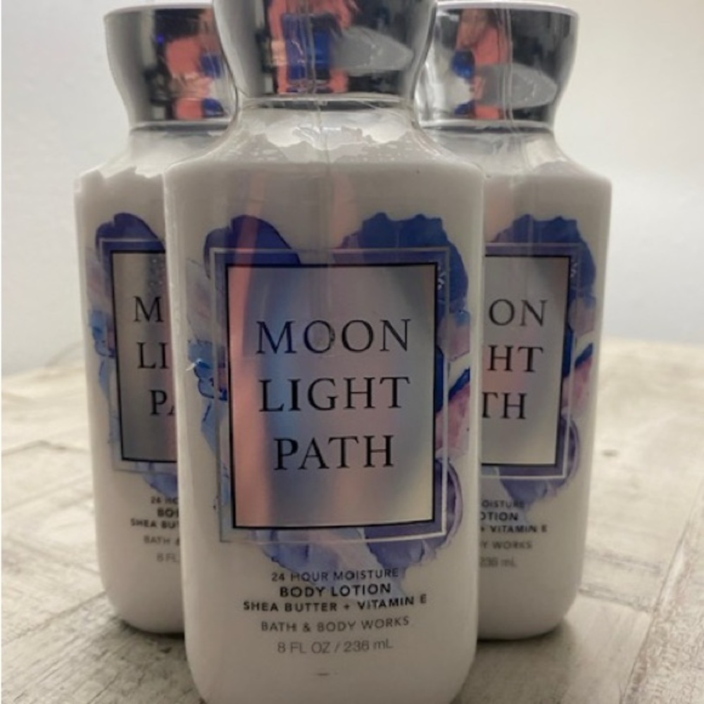 Bath & Body Works Moon Light Path Body Lotion - White and Blue (3 bottles)